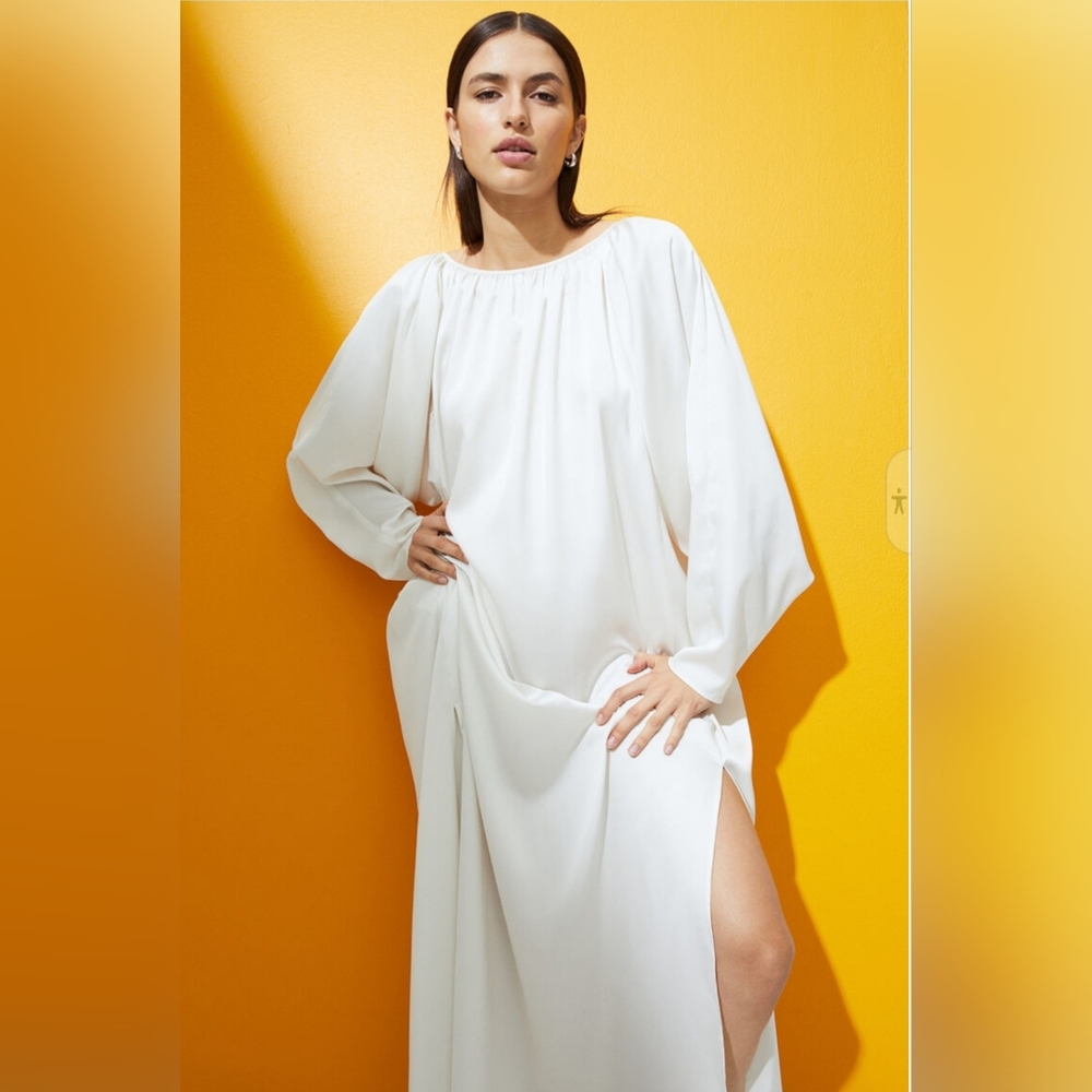 H&M Voluminous Satin Long Sleeve dress